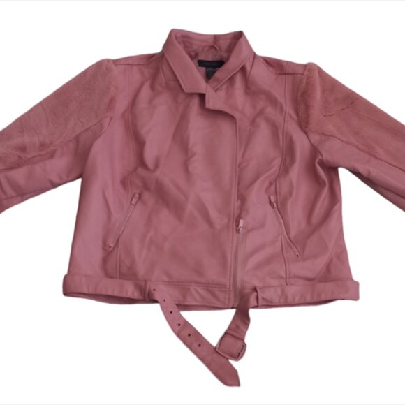 Ashley Stewart Women's Faux Fur Pink Jacket Coat Size 18/20 - Picture 11 of 12